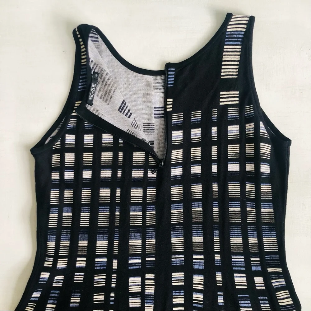 NIC+ZOE Black and Gray Striped Midi Dress NWT - Picture 15 of 15